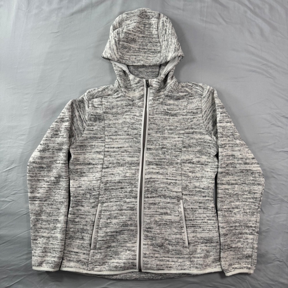 Kuhl Ascendyr Hoody Womens M Grey White Full Zip Fleece Jacket Gorpcore Outdoor